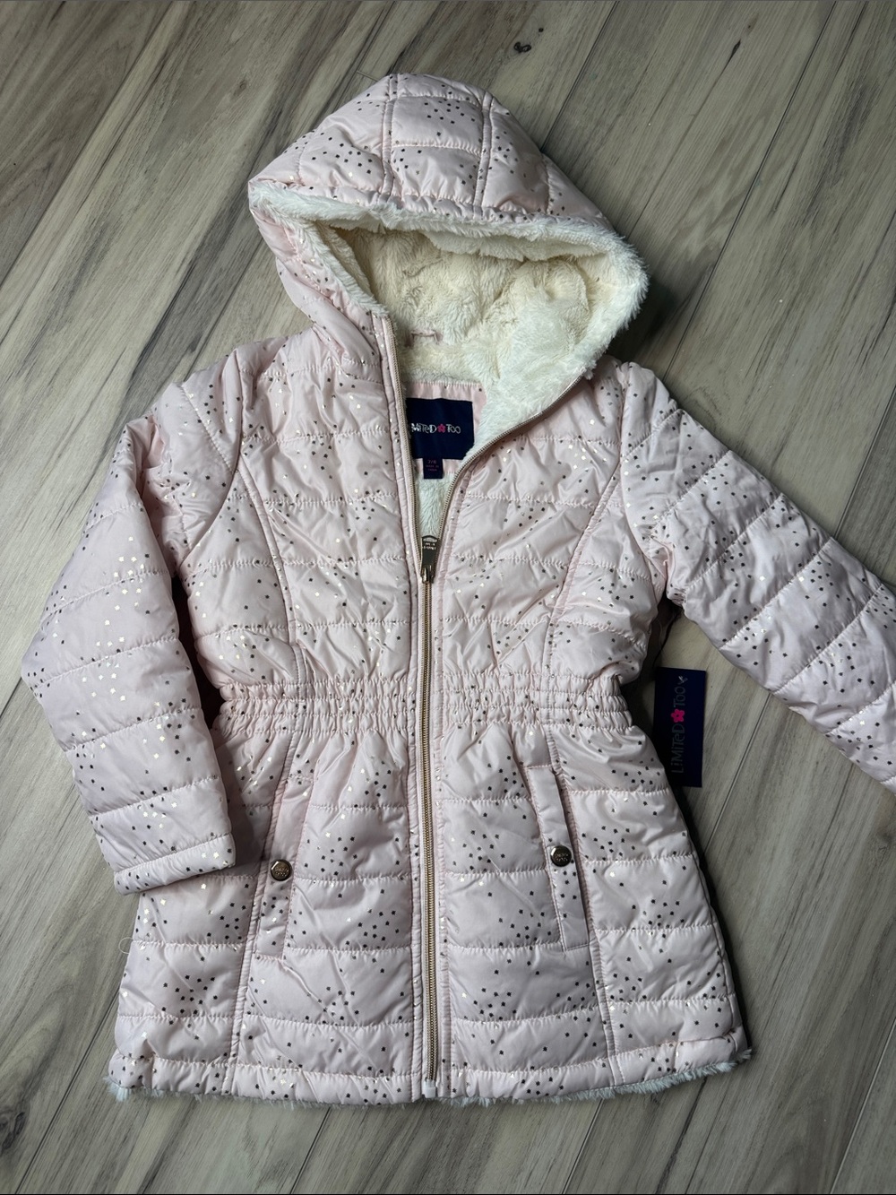 Pink and gold star winter coat